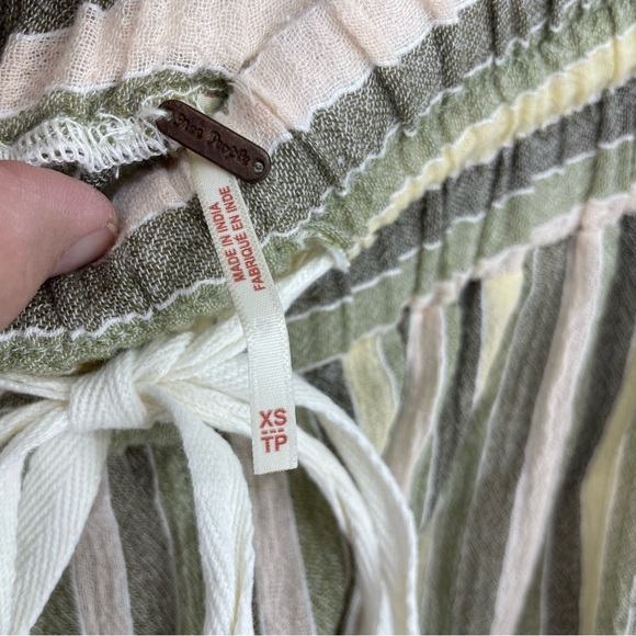 Free People Jones Beach Wide Leg Striped Drawstring Pants XS - Picture 6 of 13